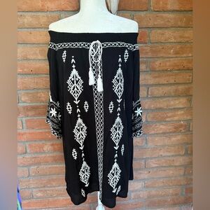 Off-Shoulder boho print Dress